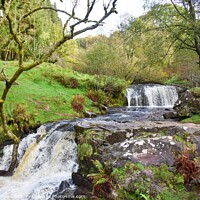 Buy canvas prints of cascade on the Caerfanell river , Brecon Beacons , by Jonny Angle