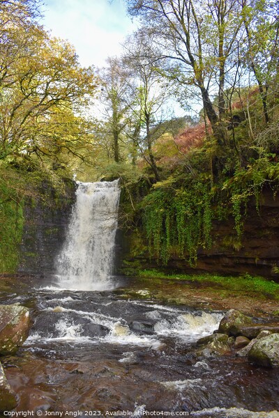 waterfall on the Caerfanell river  Picture Board by Jonny Angle