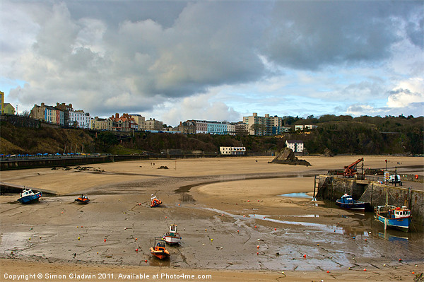 Tenby Harbour Picture Board by Simon Gladwin