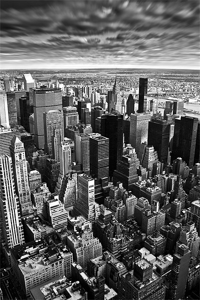View from the Empire State Building in Black and W Picture Board by Simon Gladwin