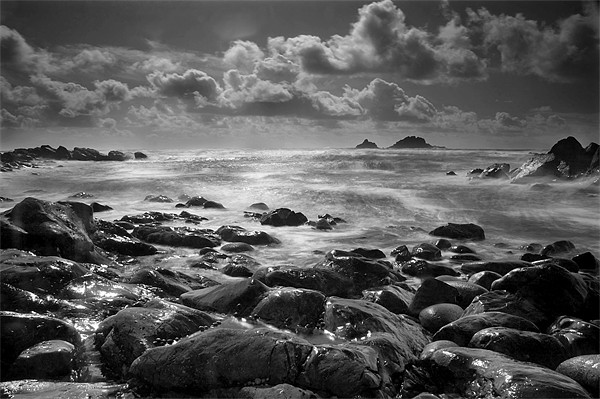 Cape Cornwall in Black and White Picture Board by Simon Gladwin