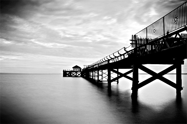 Totland Bay Pier, Isle Of Wight,Black and White Picture Board by Simon Gladwin