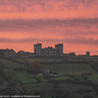 Buy canvas prints of Derbyshire Castle Fiery Sunrise by Alex Calver