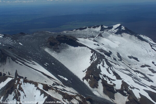 Summit of Mount Ruapehu with ash slide from recent eruption Picture Board by Emma Robertson