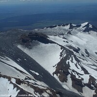 Buy canvas prints of Summit of Mount Ruapehu with ash slide from recent eruption by Emma Robertson