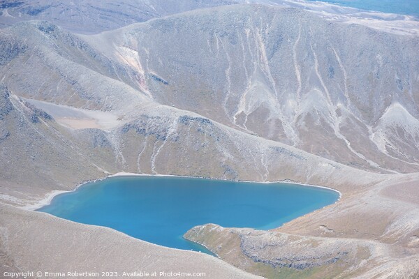 Emerald Lake from the air, Tongariro Crossing, New Zealand Picture Board by Emma Robertson