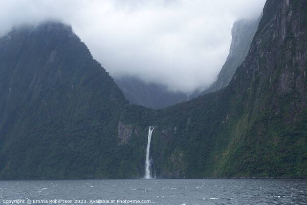U-shaped valley with waterfall, Milford Sound, New Zealand Picture Board by Emma Robertson
