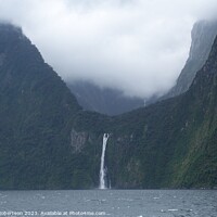 Buy canvas prints of U-shaped valley with waterfall, Milford Sound, New Zealand by Emma Robertson
