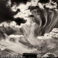 Buy canvas prints of Sky Wisps, over a Double Decker by Lenny Carter