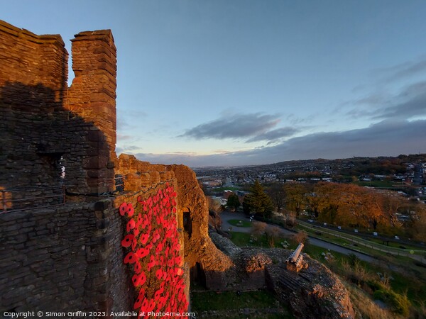 Castle Sky - Poppies Remembrance Day - Dudley Cast Picture Board by Simon Griffin