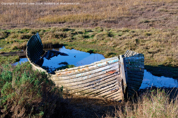 The Old Boat at Blakeney Point Picture Board by Justin Lowe