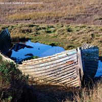 Buy canvas prints of The Old Boat at Blakeney Point by Justin Lowe