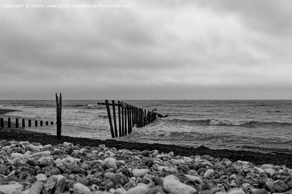 Groynes at beach Seafood Picture Board by Justin Lowe