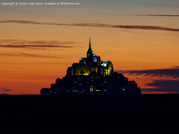 Mont Saint Michel at Sunset Picture Board by Justin Lowe