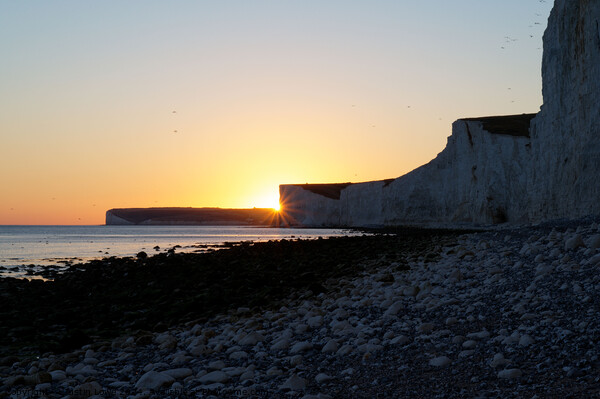 Sunset Beach Birling Gap Picture Board by Justin Lowe