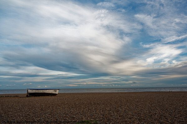 Old fishing boat at Aldeburgh Beach Picture Board by Justin Lowe