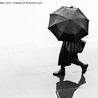 Buy canvas prints of Figure with umbrella by Mark Phillips