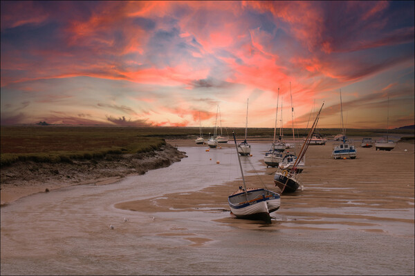 Sunset at Wells Next the Sea Picture Board by Dave Jenkins