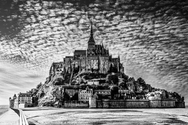 Mont Saint-Michel, splendid in black and white Picture Board by Alan Dickinson
