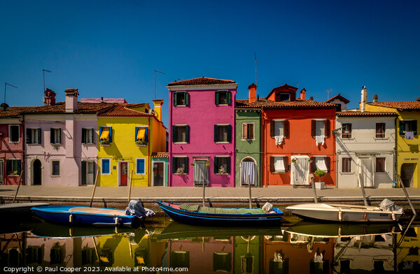 Colourful houses and boats, Burano, Italy. Picture Board by Bailey Cooper