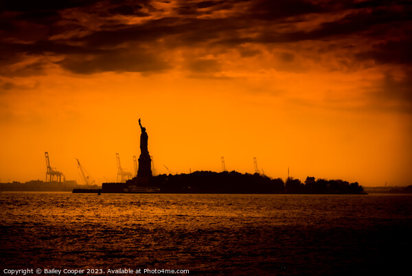 Statue Of Liberty silhouette Picture Board by Bailey Cooper