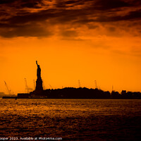 Buy canvas prints of Statue Of Liberty silhouette by Bailey Cooper