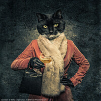 Buy canvas prints of anthropomorphic cat spilling champagne from a glas by Bailey Cooper