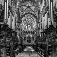 Buy canvas prints of The Choir, Salisbury Cathedral, England by Robert Mowat