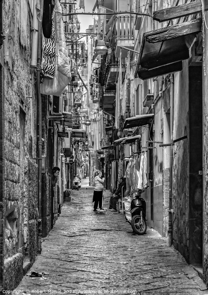 The Backstreets of Naples Picture Board by Robert Mowat