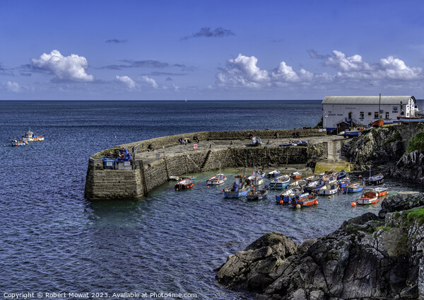 Fishing boats in the harbour at Coverack, Cornwall Picture Board by Robert Mowat