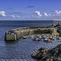 Buy canvas prints of Fishing boats in the harbour at Coverack, Cornwall by Robert Mowat