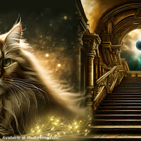 Buy canvas prints of Mystic guardian cat  by Jitka Saniova