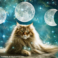Buy canvas prints of Cat Moon goddess by Jitka Saniova