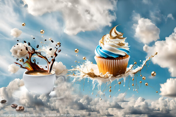 Heavenly delicious coffee and cupcake Picture Board by Jitka Saniova