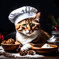 Buy canvas prints of Christmas master chef cat  by Jitka Saniova