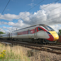 Buy canvas prints of LNER Azuma train at speed by Paul Clark