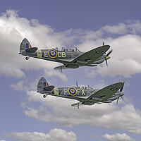 Buy canvas prints of 2 Spitfire Planes by Paul Mitchell