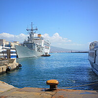 Buy canvas prints of Ship docking at port in Naples, Italy by Virginija Vaidakaviciene