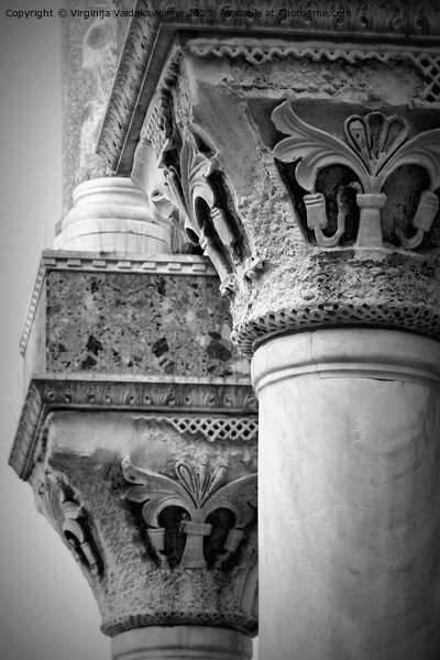 The columns on the exterior of the Saint Mark Basilica on San Ma Picture Board by Virginija Vaidakaviciene