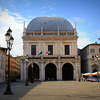 Buy canvas prints of The Palazzo della Loggia, a Renaissance palace in Brescia, Italy, current site of the city council by Virginija Vaidakaviciene