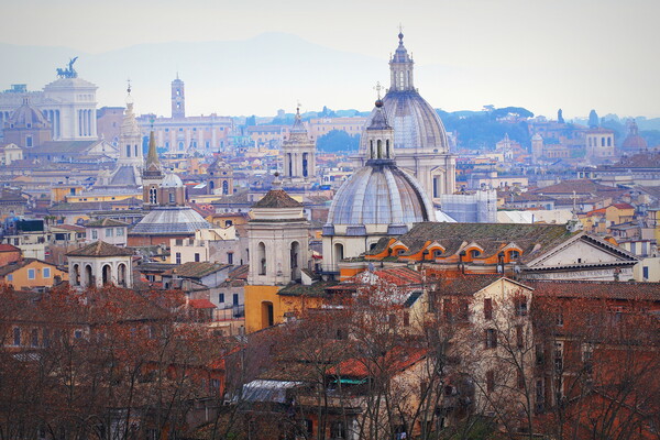 Panorama of the old town from the roof of the castle, Rome, Italy Picture Board by Virginija Vaidakaviciene