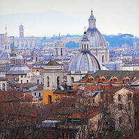 Buy canvas prints of Panorama of the old town from the roof of the castle, Rome, Italy by Virginija Vaidakaviciene
