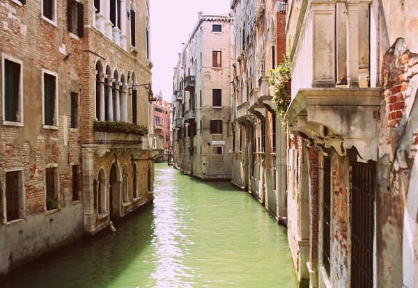 Canal in Venice, Italy. Exquisite buildings along Canals. Picture Board by Virginija Vaidakaviciene