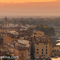 Buy canvas prints of Panoramic sunset view of the River Arno in Florenc by Ambrosini V