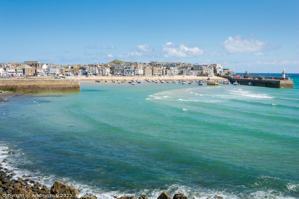St Ives Harbour Picture Board by Ambrosini V