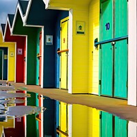 Buy canvas prints of Barry Island Beach Huts by Stephen Taylor