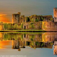 Buy canvas prints of Caerphilly Castle Sunset by Stephen Taylor