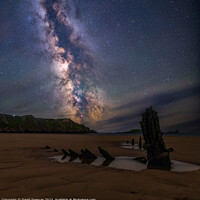 Buy canvas prints of Milkyway at Rhossilli  by David Spencer
