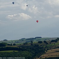 Buy canvas prints of HOT AIR BALLOONS OVER DERBYSHIRE DALES by James Allen