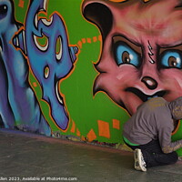 Buy canvas prints of Graffiti Artist London  by James Allen